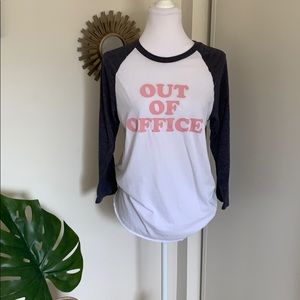 Out of office baseball long sleeve shirt